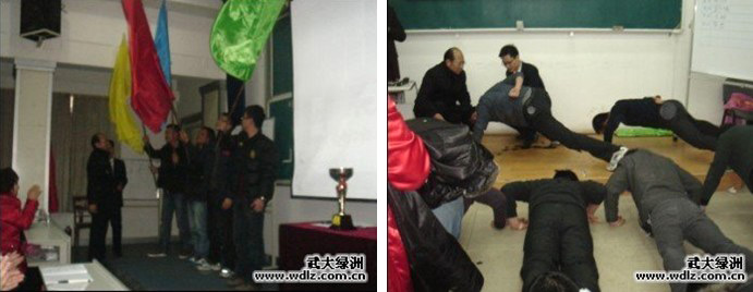 董事長(zhǎng)給各團(tuán)團(tuán)長(zhǎng)授旗